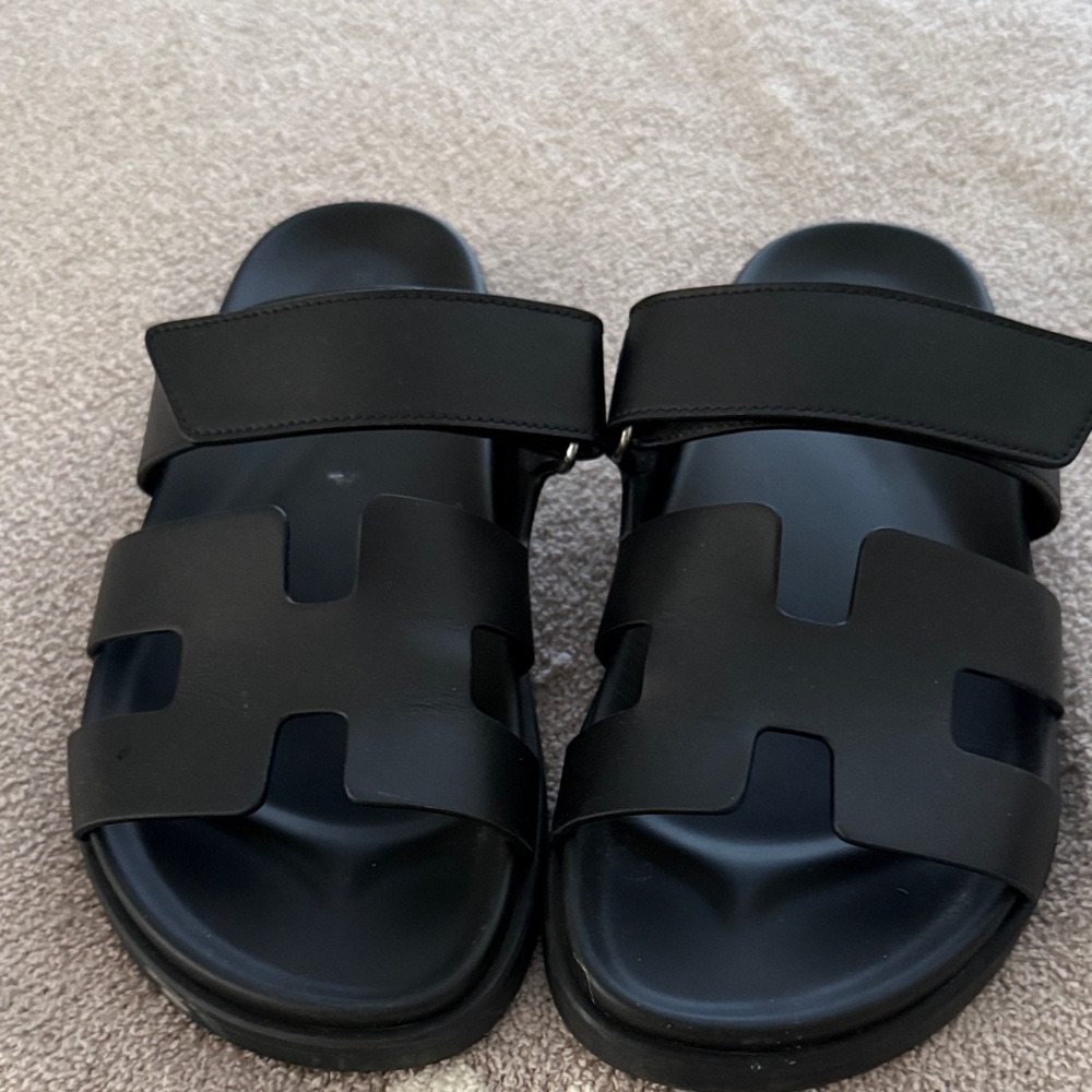 Hermes Black Sandals